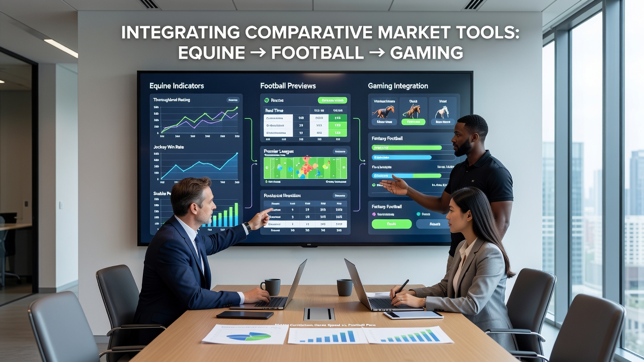 Integrated preview interface displaying equine odds alongside football event metrics